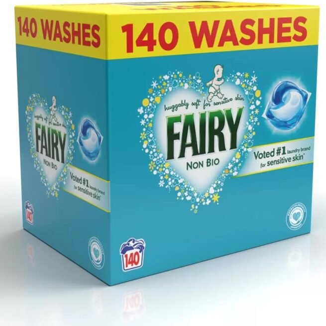 Fairy Non Bio All-in-1 PODS Laundry Detergent Washing Liquid Tablets / Capsules, 140 Washes (70x2), For Sensitive Skin