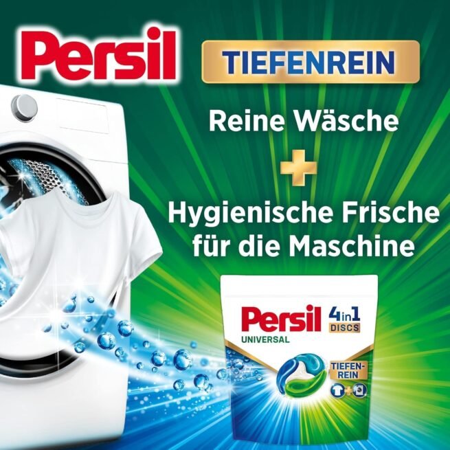 Persil Deep Clean 4-in-1-Discs (4 x 76 Waschgänge), Universalwaschmittel mit Tiefenreinigungstechnologie, Vollwaschmittel für strahlend saubere Wäsche und hygienische Frische in der Maschine